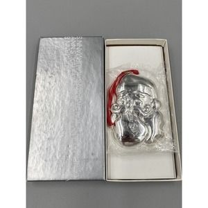 Vtg Royal Limited 3” Silver Santa Claus Christmas Ornament Kaufmann’s